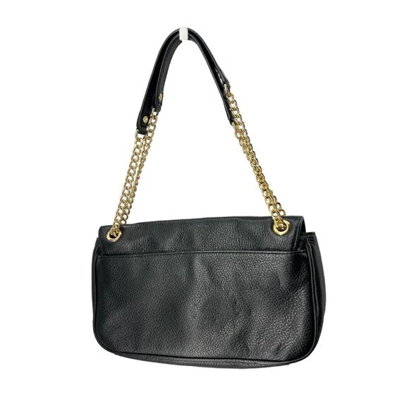 Michael Kors purse black leather gold chain shoulder flap fulton small bag - Picture 7 of 16